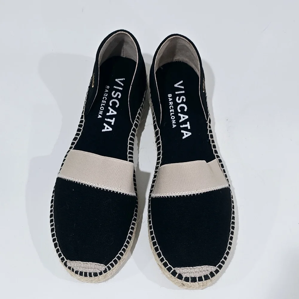 New! Viscata Ventosa Black Flat Espadrille